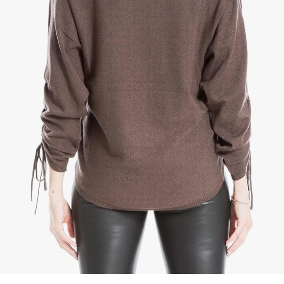 Rose Pink Ruche Sleeve Knit Sweater Max Studio Womens - Picture 10 of 10